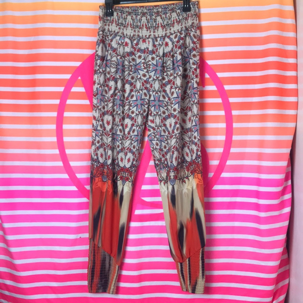 Bebe Loose Dressy Colorful Floral Pants